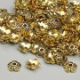 Bead Cap Finding, gold metal colour, 6.5mm+- diameter, hole diameter 1.2mm+- pack 20g (~125pcs.)