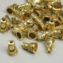 End Cap Findings, Diameter 10x7mm +/-, Hole Diameter 2.1mm +/-, Gold Metal Colour, 20g Pack (~35 pcs)