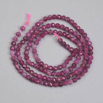 Ruby Beads Faceted Ball 3mm+-, length 39cm+- on a strand