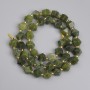 Jadeite Beads, faceted polygon 8x7-7.5mm+/-, seed beads 3mm+/-, length 39cm+/- on a strand