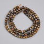 Tiger's Eye Beads, faceted cube 4x4mm+/-, length 39cm+/- on a strand
