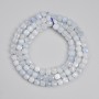 Aquamarine Beads, faceted cube 4x4mm+/-, length 39cm+/- on a strand