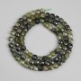 Green Tourmaline Beads, Faceted Cube 4x4mm +-, length 39cm+- on a thread