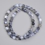 Agate Dragon Vein Beads, smooth round 6mm +/-, length 37cm+/- on fishing line