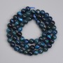 Blue Tiger's Eye Beads, smooth round 6mm +/-, length 39cm+/- on thread