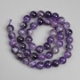 Amethyst Beads, smooth round 8.5mm +/-, length 38cm+/- on thread