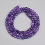 Amethyst Beads, faceted cube 4x4mm +/-, length 38cm+/- on thread