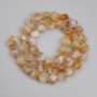 Citrine Beads, faceted 8x7mm +/-, length 37cm+/- on thread