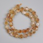Citrine Beads, faceted 10x9mm +/-, length 37cm+/- on thread