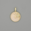 Sun Pendant Charm, Gold-Tone Metal, 21x15mm+