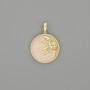 Sun Pendant Charm, Gold-Tone Metal, 21x15mm+