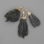 Kyanite Pendant, Raw Stone, Gold-Tone Metal, 50-67x14-22mm+/- Assorted Size