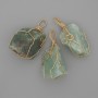 Fluorite Pendant Raw Stone in Gold-Toned Wire Wrap 44x20mm+/- Assorted Size