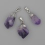 Amethyst Pendant Raw Stone Silver-Toned Metal 20-26x11-15mm+/- Assorted Size