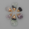 Pendant Fluorite Rough Stone Gold-Tone Metal 18-27x12-16mm+- Assorted Size