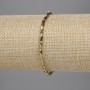 Bracelet Czech Crystal Gold-Tone Faceted Cylinder 5x3mm+- Bead 2mm+-, 18cm Length Stretch