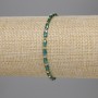 Bracelet Czech Crystal Green Faceted Cylinder 5x3mm+- Bead 2mm+-, 18cm Length Stretch