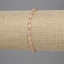 Bracelet Czech Crystal Beige Faceted Cylinder 5x3mm+- Bead 2mm+-, 18cm Length Stretch