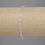 Bracelet Czech Crystal Pink Faceted Cylinder 5x3mm+- Bead 2mm+-, 18cm Length Stretch