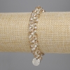 Hair Tie White Beads 3mm+- Faceted Beads 4, 5x4mm+
