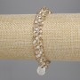 Hair Tie White Beads 3mm+- Faceted Beads 4, 5x4mm+