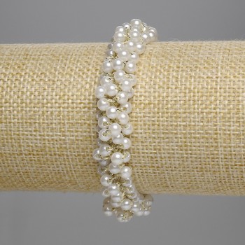 White Beads Hair Elastic 4mm+
