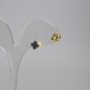 Clover Stud Earrings, black, gold-tone metal, diameter 7mm+