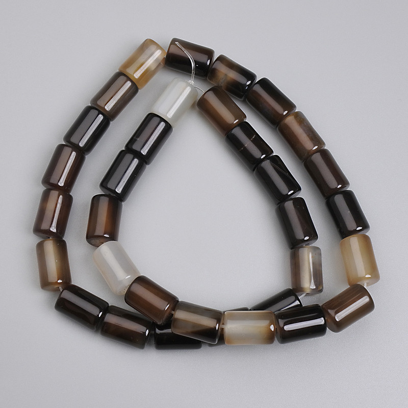 Agate Beads Cylinder, diameter 11.5x8mm+/-, length 39cm+/- on fishing line