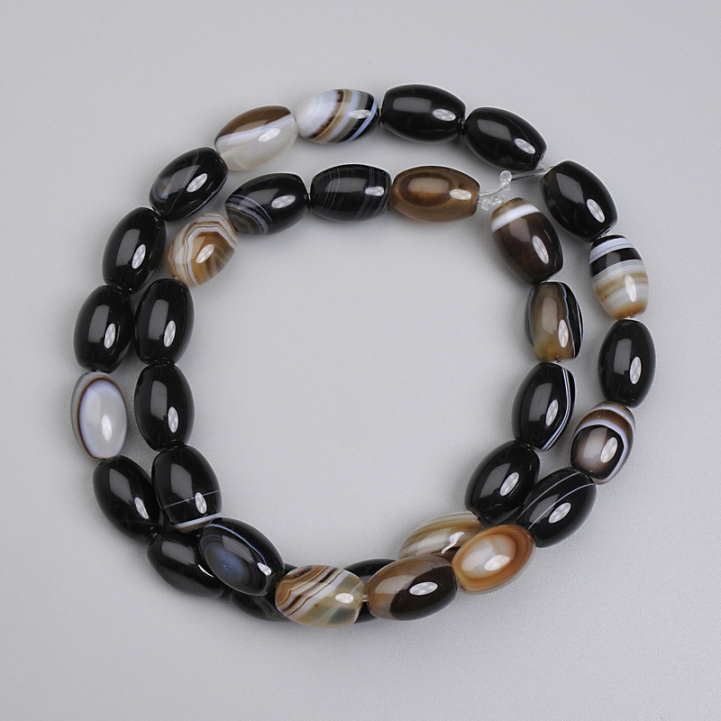 Agate Beads Barrel, diameter 12x8mm+/-, length 39cm+/- on fishing line