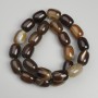 Agate Barrel Beads, diameter 15x12mm+/-, length 38cm+/- on fishing line