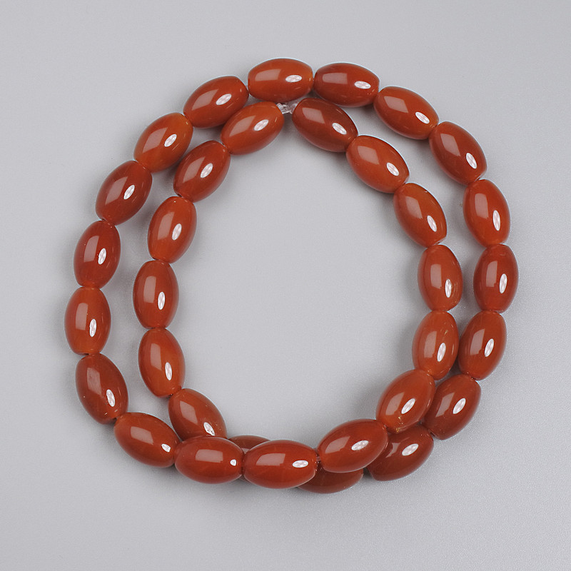 Carnelian Barrel Beads, Diameter 12x8mm+- on Fishing Line, Length 39cm+