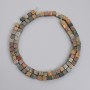 Picasso Jasper Cube Beads, diameter 4.5x4.5mm+- on a thread, length 39cm+