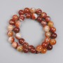 Agate Smooth Round Beads, diameter 10mm+- on fishing line, length 37cm+