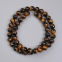 Tiger's Eye (Pressed) Smooth Round Beads, diameter 8mm+- on fishing line, length 38cm+