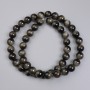 Grey Tiger's Eye (Pressed) Smooth Round Beads, diameter 8mm+- on fishing line, length 37cm+