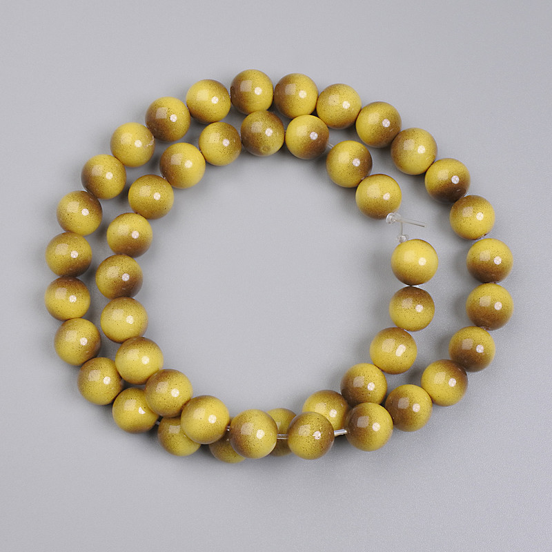 Tiger's Eye (Pressed) Smooth Round Beads, diameter 8mm+- on fishing line, length 36cm+