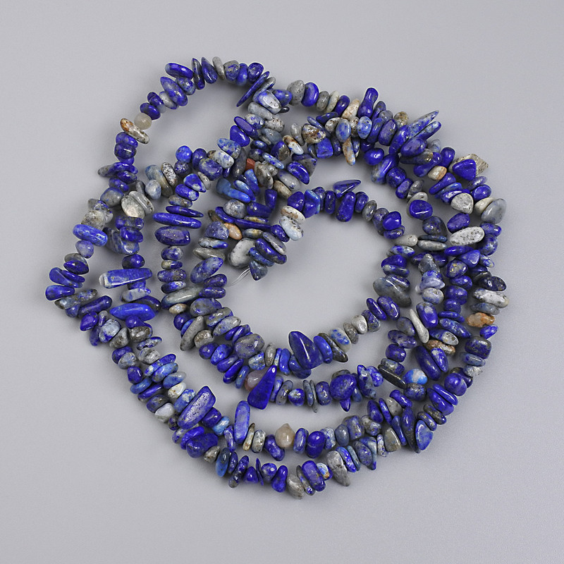 Sodalite Chip Beads, diameter 6-10x2-3mm+-, length 78cm+- on nylon thread