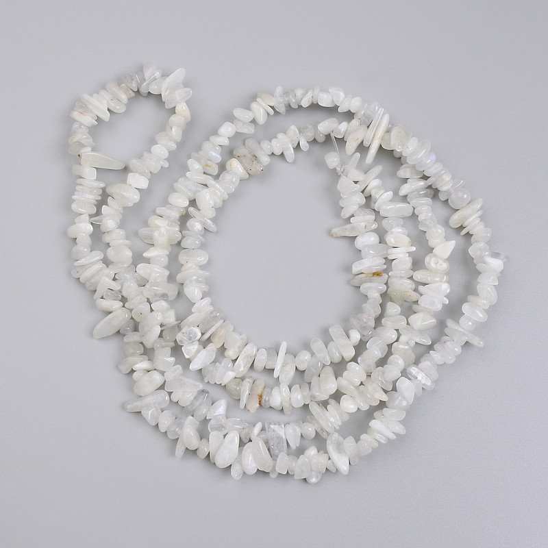 Adularia Chip Beads, diameter 4-10x2-4mm+-, length 78cm+- on nylon thread