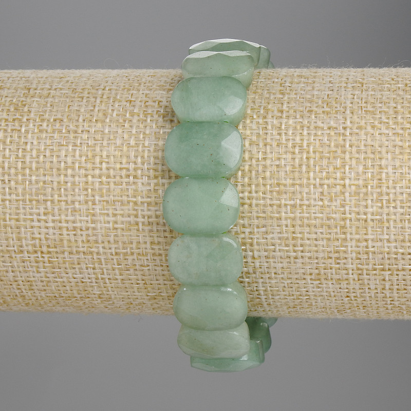 Jade Bracelet, faceted link 14x10mm+-, length 18cm+- stretch