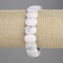 Cacholong Bracelet, faceted link 14x10mm+-, length 18cm+- stretch