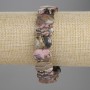Rhodonite Bracelet, faceted link 15x10mm+-, length 18cm+- stretch