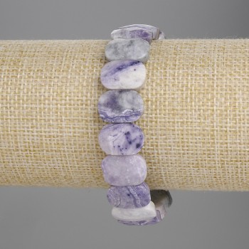 Charoite Bracelet, faceted link 15x10mm+-, length 18cm+- stretch