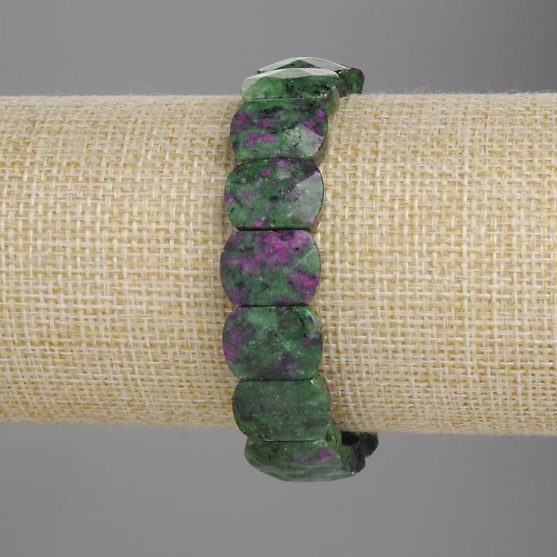 Zoisite Bracelet, faceted link 14x10mm+-, length 18cm+- stretch