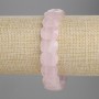 Rose Quartz Bracelet, faceted link 14x10mm+-, length 18cm+- stretch