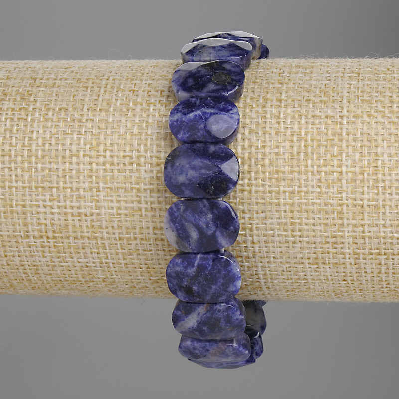 Sodalite Bracelet, faceted link 15x10mm+-, length 18cm+- stretch