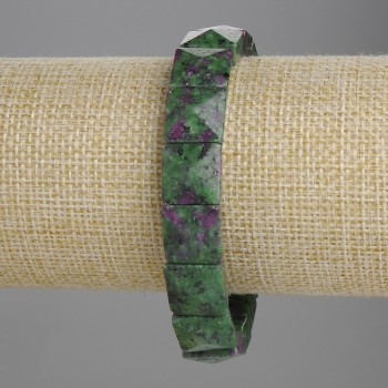 Bracelet Zoisite Faceted Link 12x12mm+/-, Length 18cm+/- Stretch