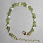 River Pearl Bracelet 5x3.5mm+/-, Chrysolite Chip 5x4mm+/-, Hematite Bead 2mm+/-, Length 18cm+5cm Chain