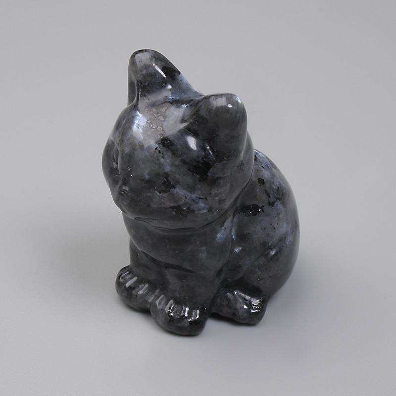 Larvikite Cat Souvenir Figurine 40x30x23mm+