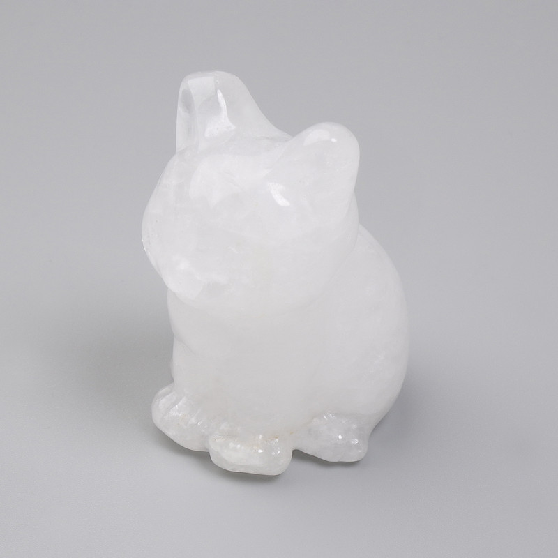Rock Crystal Cat Souvenir Figurine 40x30x23mm+