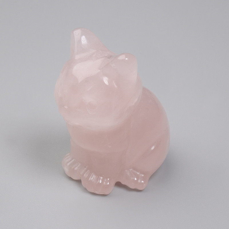 Rose Quartz Cat Souvenir Figurine 40x30x23mm+